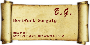 Bonifert Gergely névjegykártya